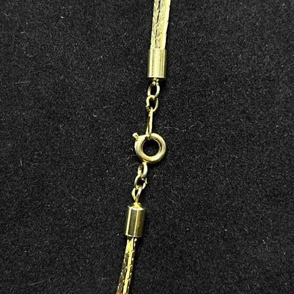 Vintage Gold Tone Triple Strand Triangle Link Necklace (3584) - Picture 4 of 4